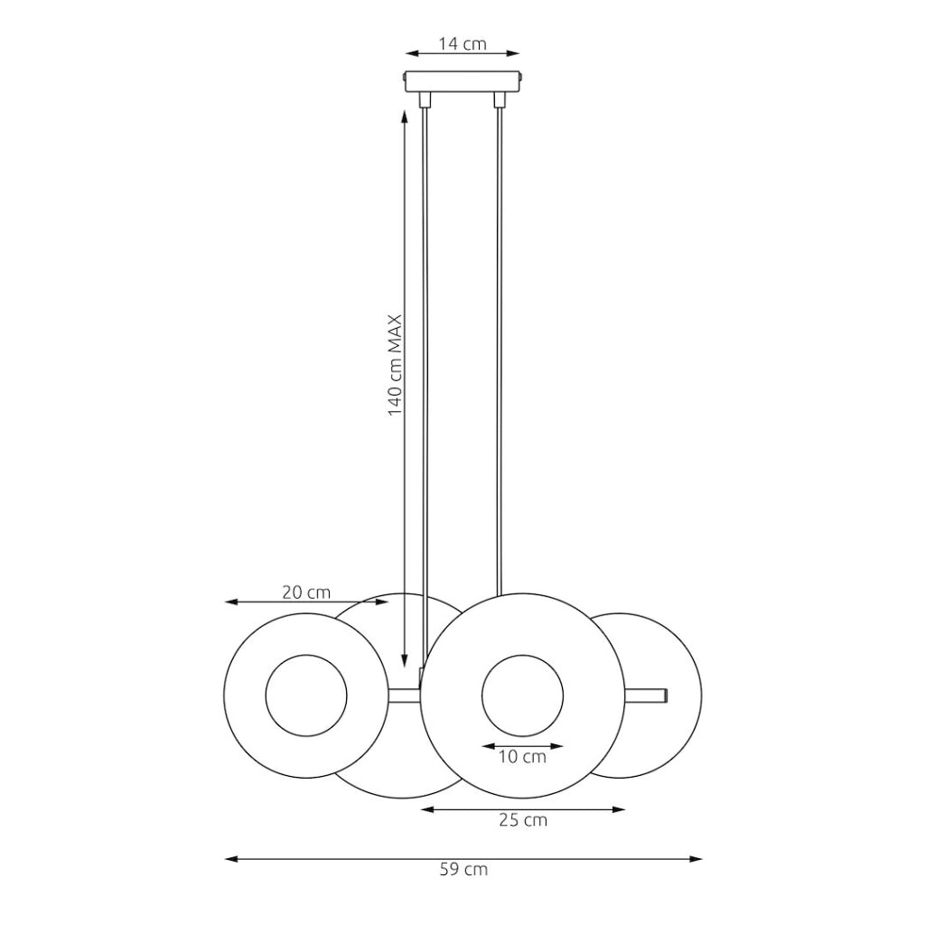 Lampada a sospensione UMBRA nera 4xG9 Emibig