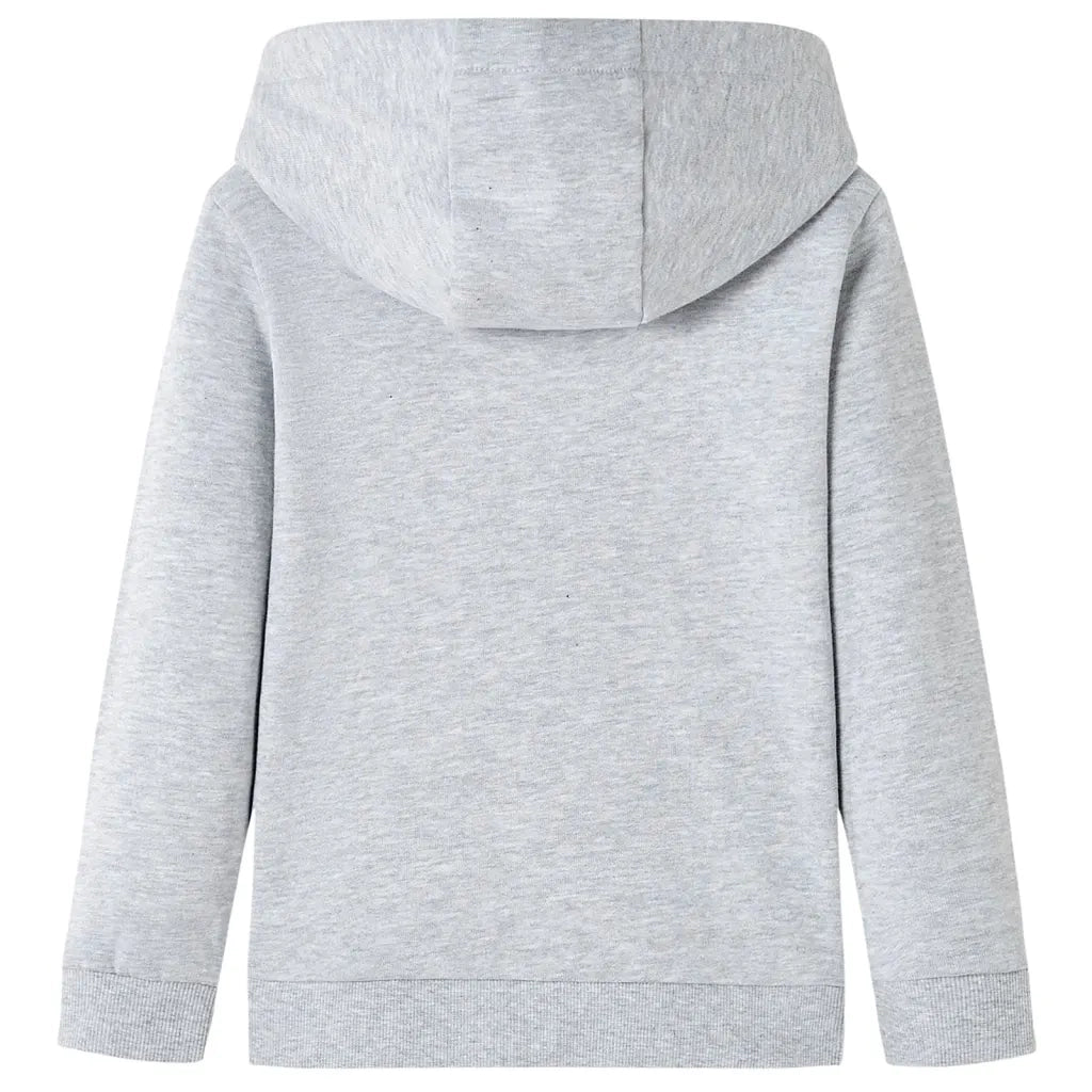 Felpa da Bambino con Cappuccio Grigio M¨¦lange e Arancione 116