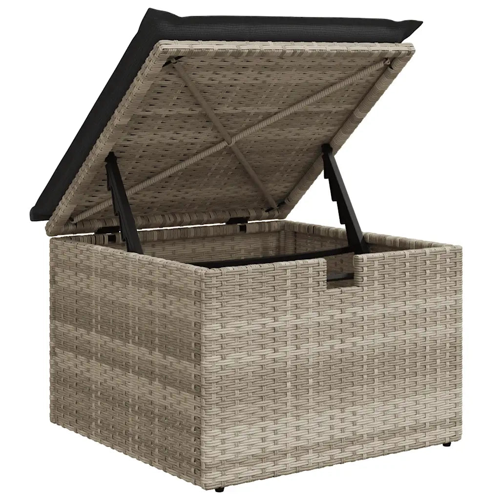 Set Divani da Giardino 7pz con Cuscini Grigio Chiaro Polyrattan 3327782