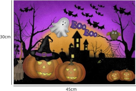 Set di 4 piastre per tavolo Halloween - Tema "Trick or Treat" - Piastre per tavolo lavabili - Decorazione per cucina - Piastre per tavolo in plastica riciclabili - Accessori Halloween - Piastre per tavolo decorative Halloween