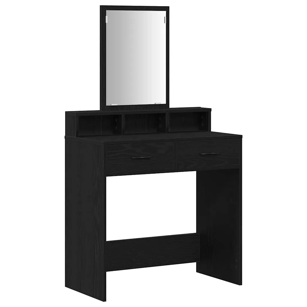 Toeletta | Tavolo da Trucco Rovere Nero 79 x 41 x 140 cm Legno multistrato