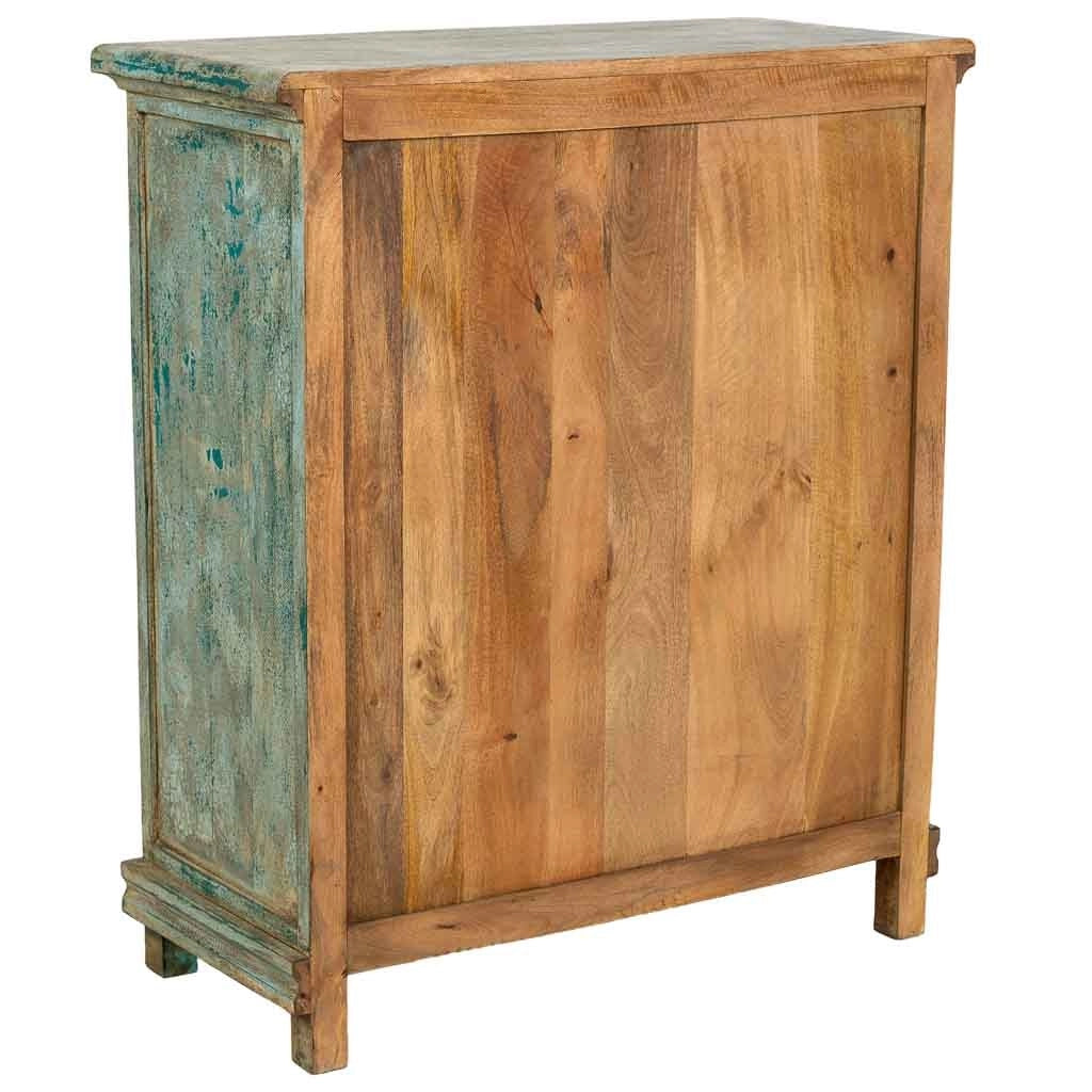 Credenza artigianale in legno turchese 85x40x100h cm