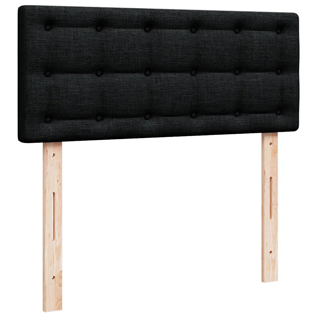 Giroletto a Molle con Materasso Nero 120x200 cm in Tessuto