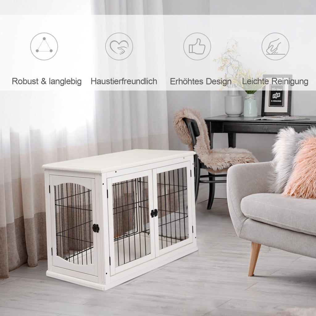 Trasportino per Cani in Legno MDF e Ferro ¨C Xylo ¨C 58,5x81x66 cm Bianco