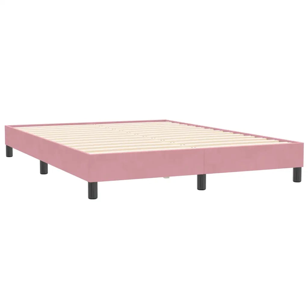 Letto a Molle con Materasso e LED Rosa 140x210 cm in Velluto 3316886
