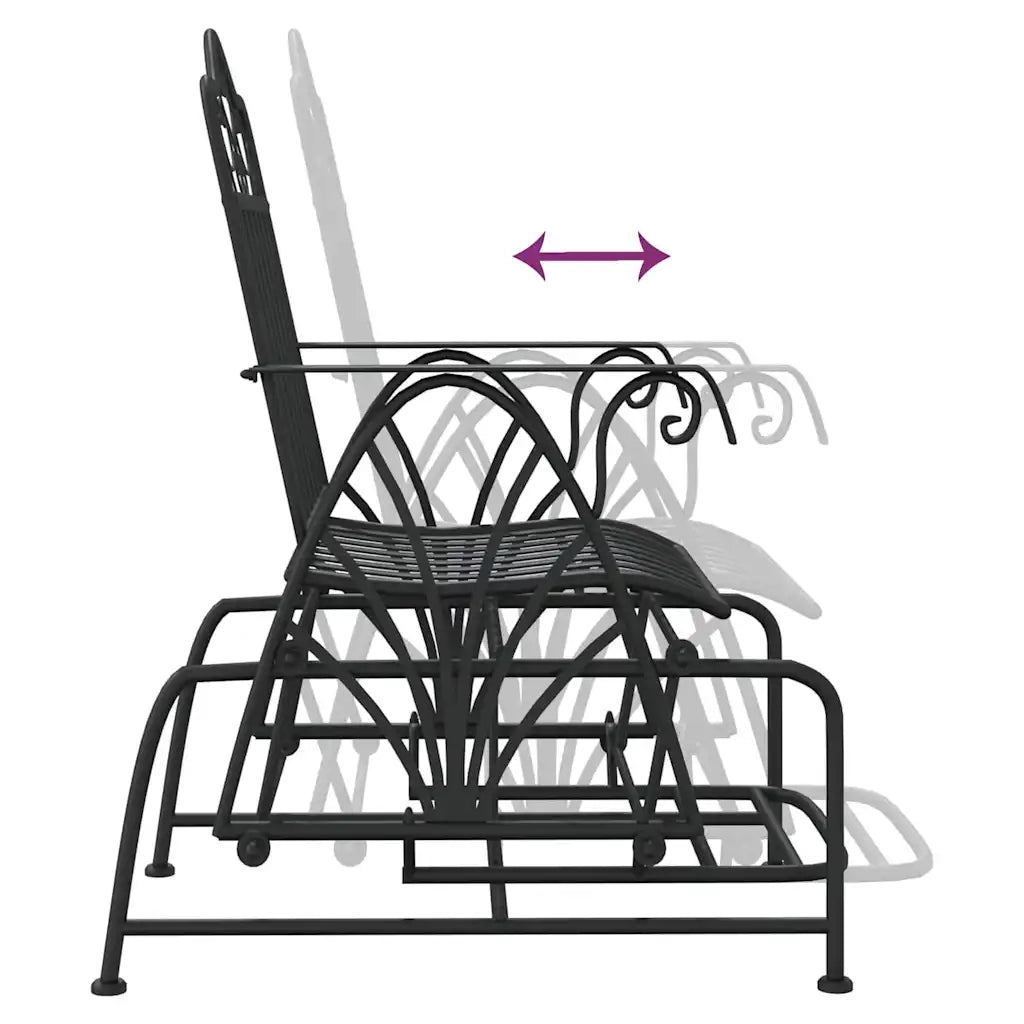 Panca da Giardino | Panchina Glider 61 cm Nera in Acciaio