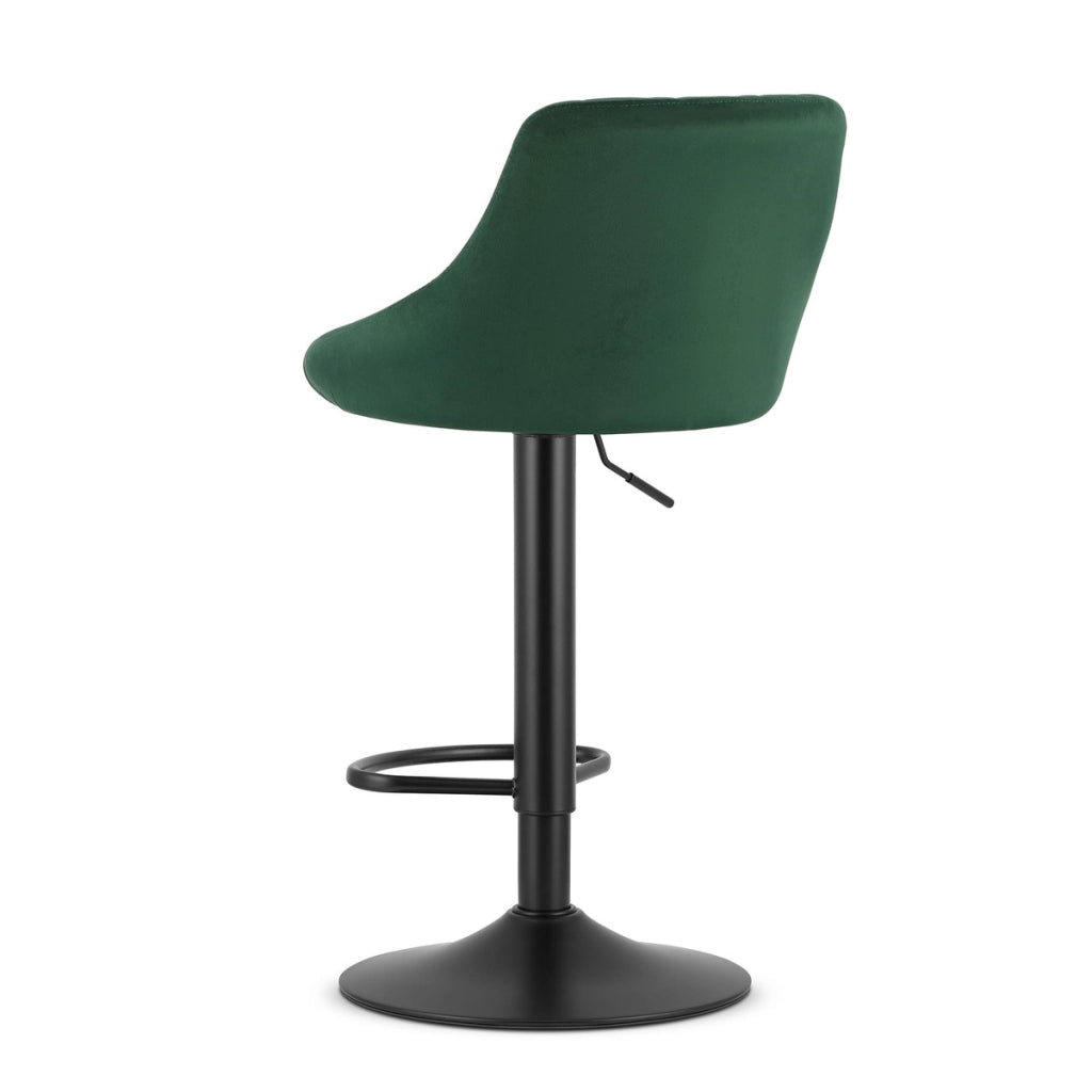 Sgabello da bar girevole OSKAR KAST velluto verde con base nera