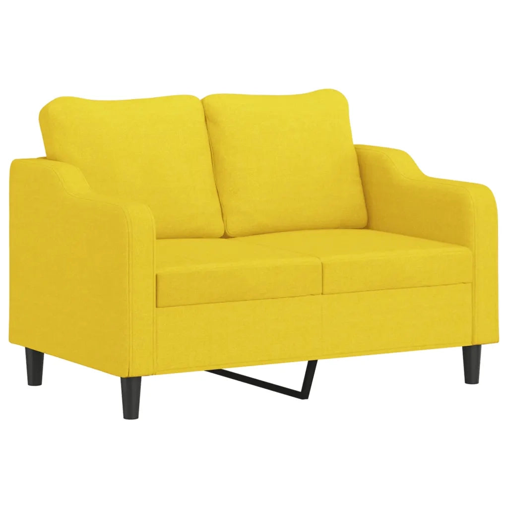Set di Divani 4 pz con Cuscini Giallo Chiaro in Tessuto 3201783