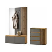 Set mobile da ingresso con appendiabiti e specchio + cassettiera - Collezione Mone