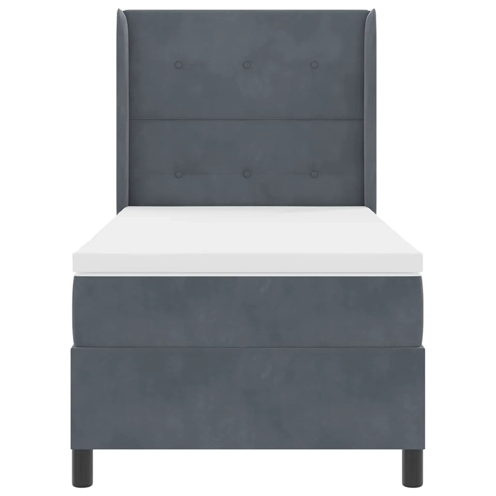 Letto a molle con strisce LED Grigio scuro 90 x 190 cm Velluto 3343845