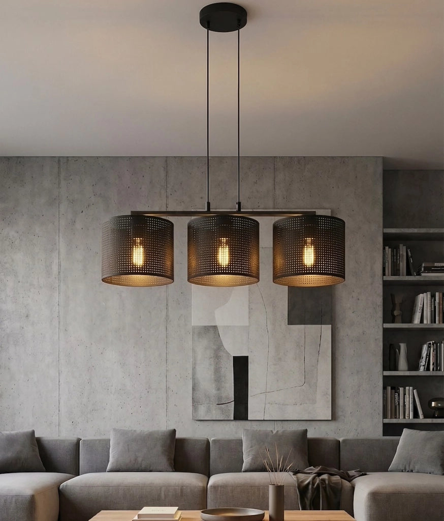 Lampada a sospensione LUX nera 3xE27 Emibig