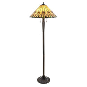 Lampada da terra Tiffany Jamelia, vetro ambra 2xE27