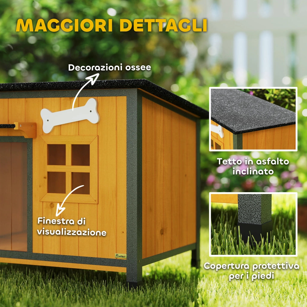 Cuccia per Cani da Esterno in Legno e Acciaio ¨C Minimal ¨C Giallo