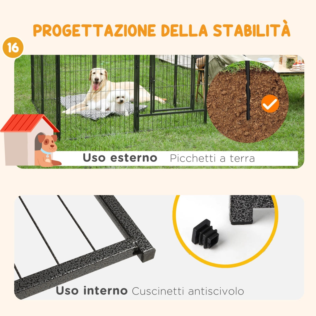 Recinto per Cani ¨C Minimal ¨C Grigio 80x150x60 cm