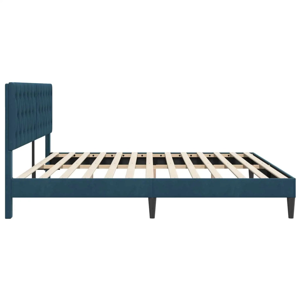 Struttura del letto con testiera-Giroletto Blu 180 x 200 cm Velluto 134132