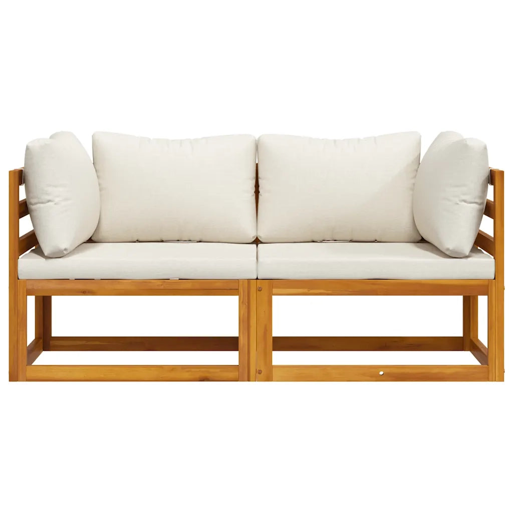 Divani Modulari Angolari 2 pz con Cuscino Bianco Crema