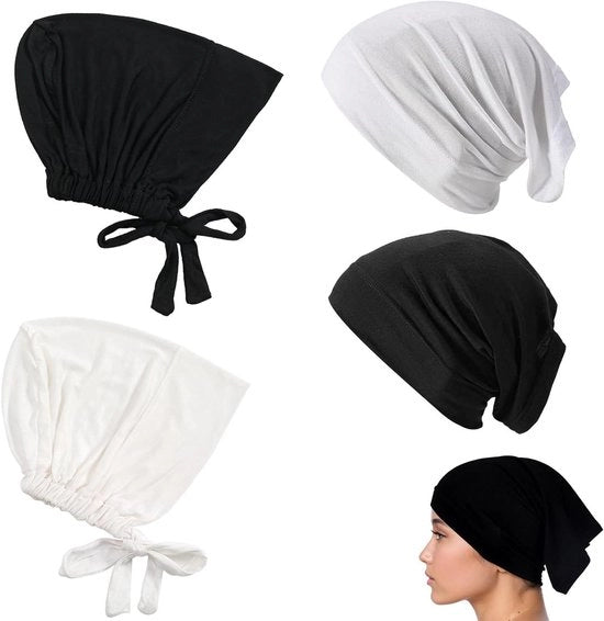 Capo islamico per donne - 4 pezzi - sotto capo elastico respirante per donna - turbante comodo e elegante