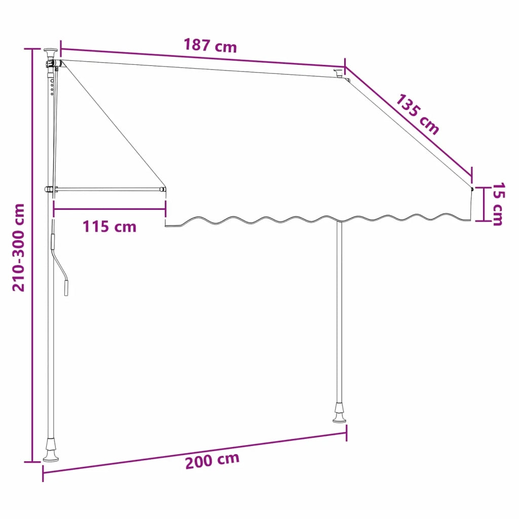 Tenda retrattile manuale Multicolore 200 x 115 x 300 cm 42037060
