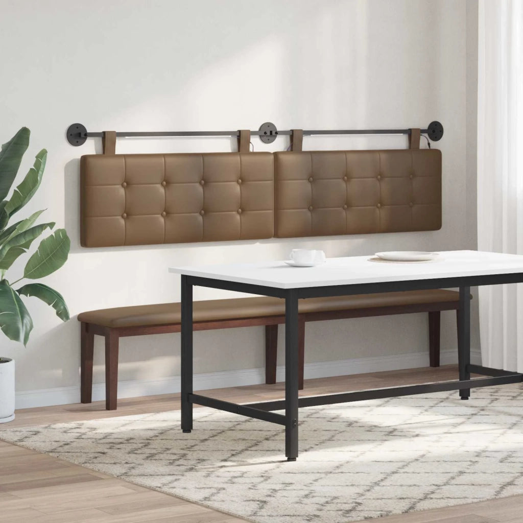 Testiera sospesa Con luce LED Cappuccino Similpelle 3424509