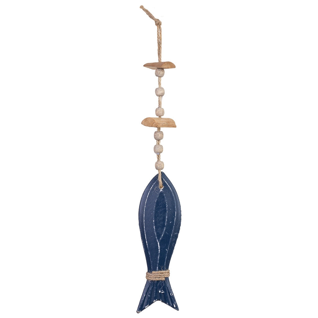 Campanello a vento in legno blu 6x2x40h cm