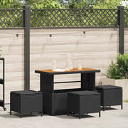 Set da Pranzo per Giardino Nero polyrattan 42007921