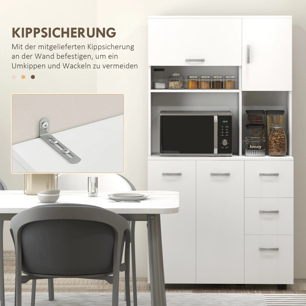 Buffet Cucina con 3 Cassetti e 3 Ripiani ¨C Minimal ¨C Bianco 89x39.5x168