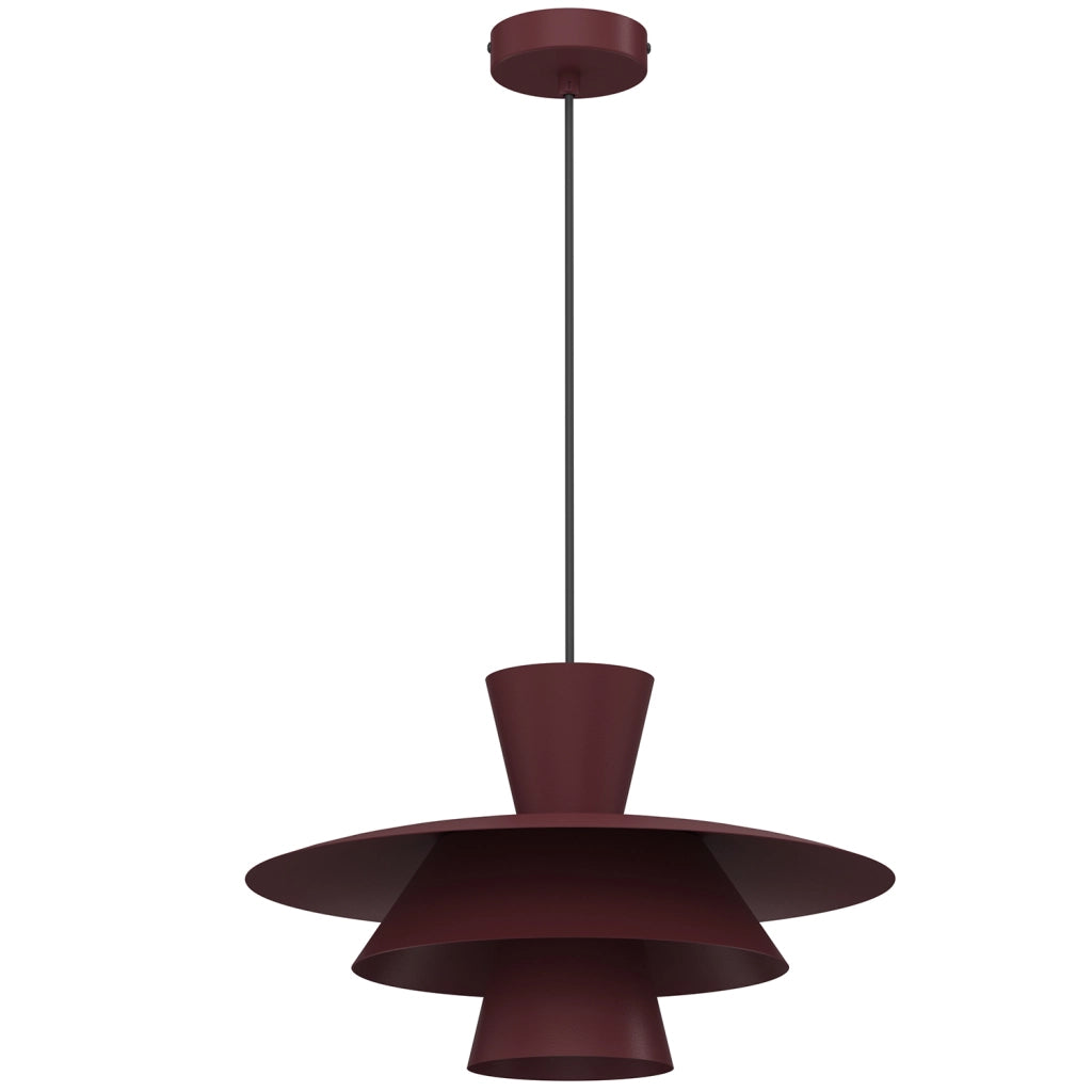 Lampada sospesa Plato 1 luce bordeaux acciaio E27 Luminex