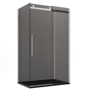 Box Doccia 3 Lati 70x140x70 cm 1 Anta Scorrevole in Cristallo Fumè 8mm H195 Bonussi Alina