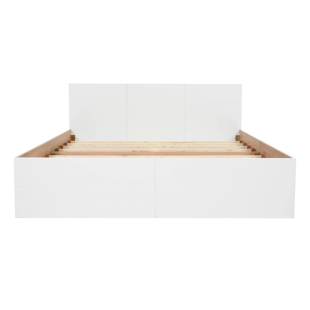 LETTO matrimoniale 180x200 cm con 2 cassetti, bianco e quercia