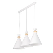 Lampadario ZERO bianco 3xE27 legno Emibig
