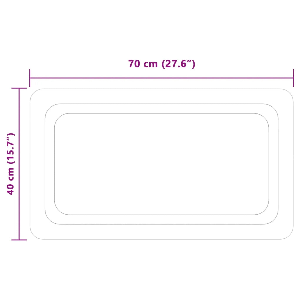 Specchio da bagno LED Trasparente 70 x 40 cm vetro temperato 42045833