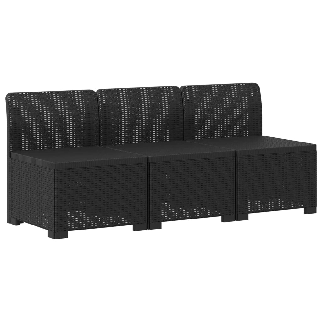Divano da esterno-Divano da Giardino 3 posti con cuscini in look rattan PP 630700