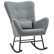 Poltrona Dondolo ¨C Minimal ¨C Grigio Tessuto Imbottito