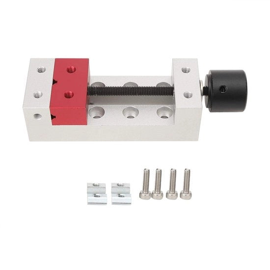 Banco da tavolo mini - 50 mm banco da tavolo - Costruzione in alluminio di alta qualità - Argento - Attrezzi per fissaggio - Adatto per lavori di fai da te