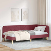 Cornice del letto ad angolo Rosso Vino 100 x 200 cm Tessuto