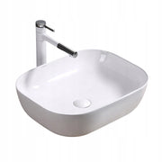 LAVABO DA APPOGGIO RETTANGOLARE IN CERAMICA DA POSARE SUL PIANO DI LAVORO BIANCO 41x31 CM