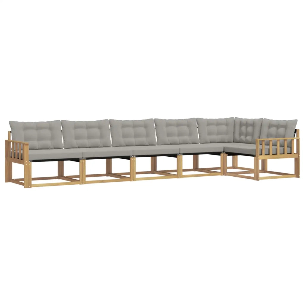 Set di divani da esterno 6 pcs Bianco e Grigio Chiaro 3388729