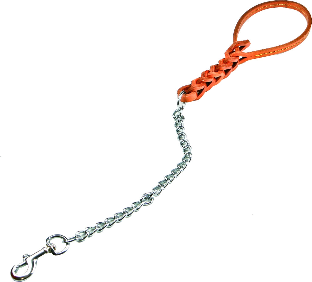GUINZAGLIO PER CANI TRIPLA TRECCIA CON CATENA 600 mm