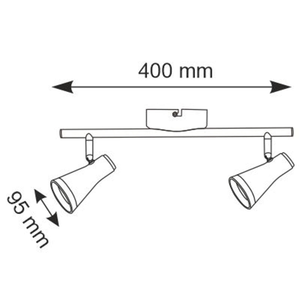 Lampada parete/soffitto LED 2 luci nera 3000K Polux