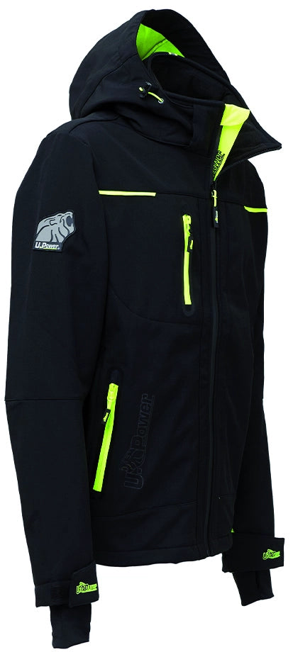 U-Power GIACCA SOFTSHELL SPACE Col. Nero/Giallo  Mis.  M