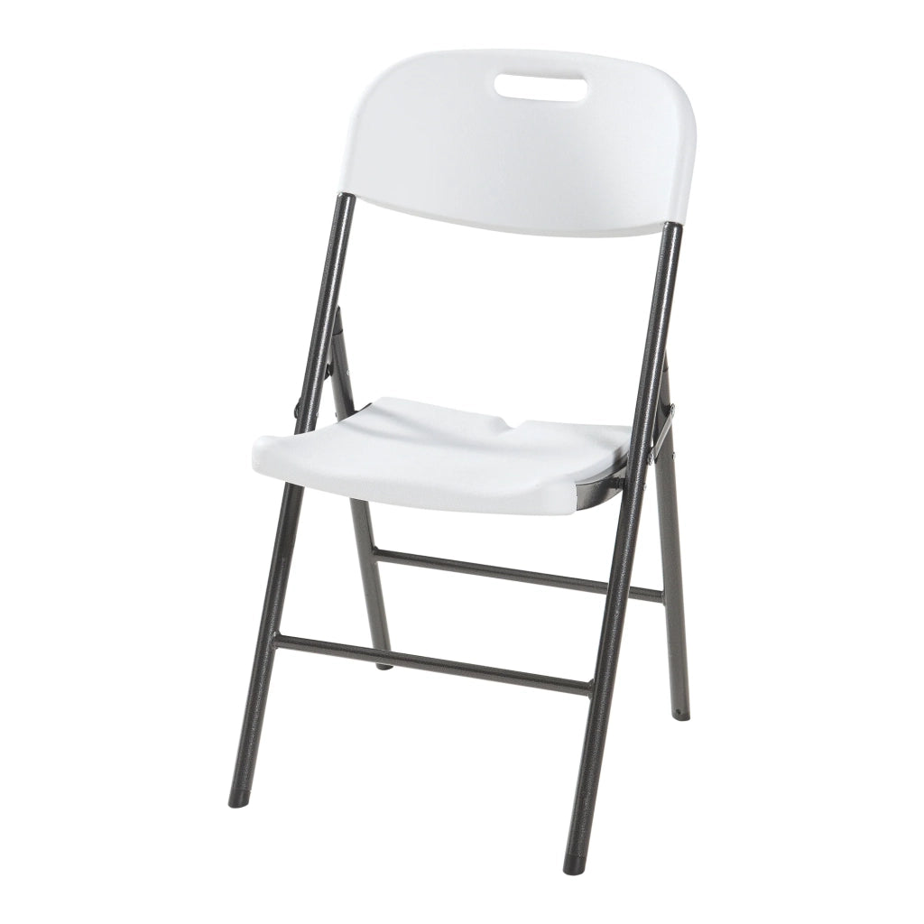 Set di 2 sedie pieghevoli da esterno per giardino campeggio e terrazza 87 x 46 x 53 cm bianco 03_0009638