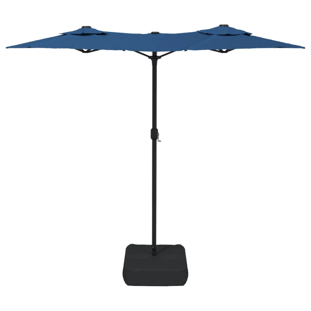 Ombrello | Parasolne a Doppia Testa con LED Azzurro 316x145 cm