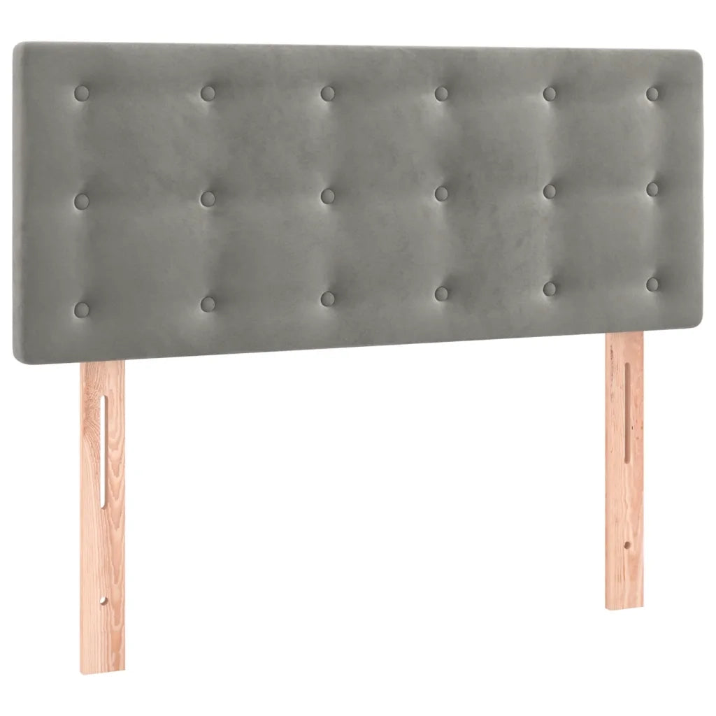 Giroletto a Molle con Materasso Grigio Chiaro 90x200 cm Velluto 3141521