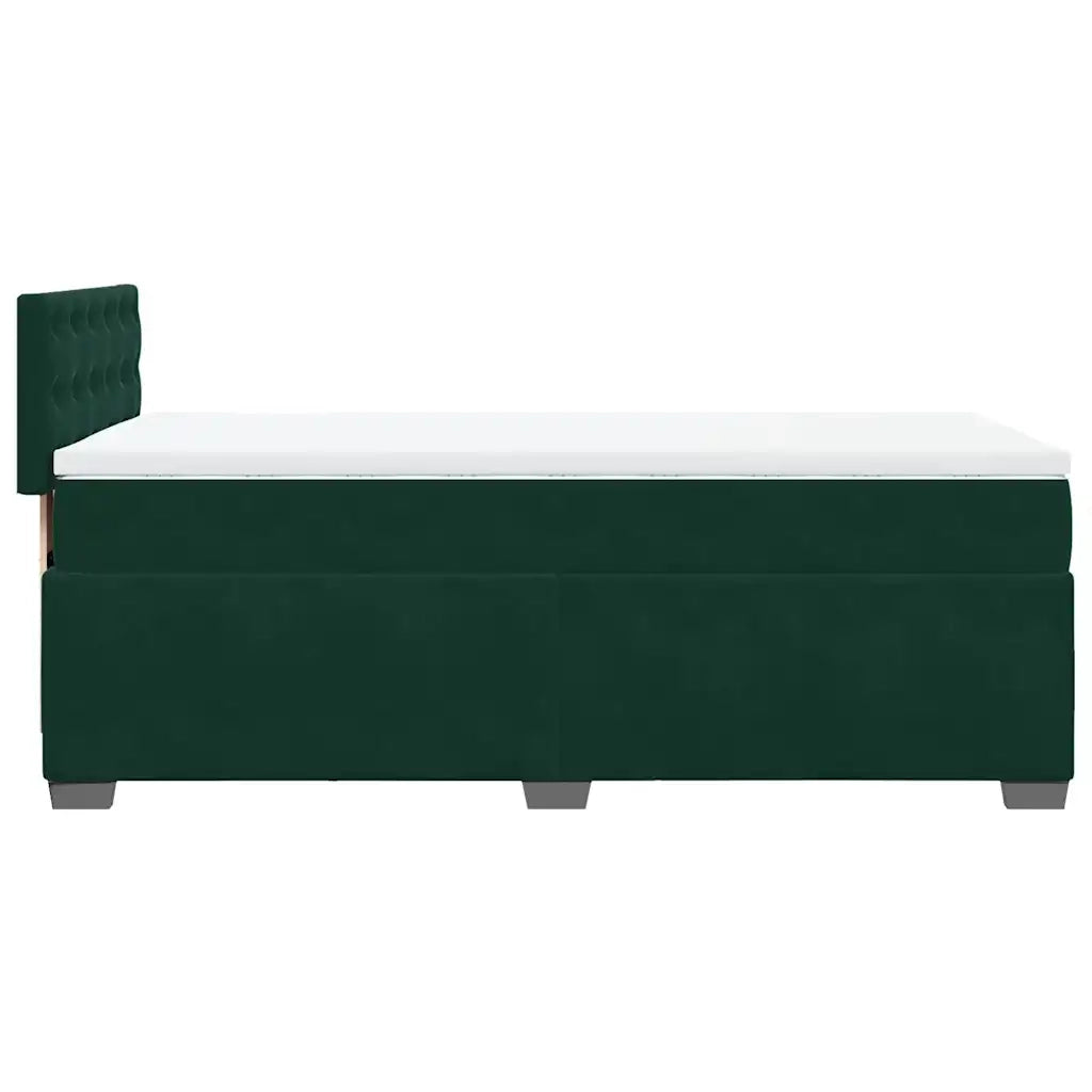 Giroletto a Molle con Materasso Verde Scuro 80x200 cm Velluto 3286177