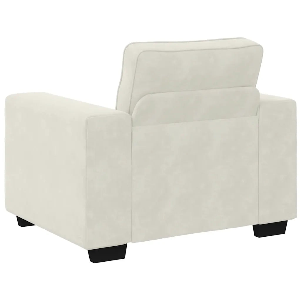 Divano | Divano da soggiorno | Sofa Sedia Crema 100x77x82 cm Velluto