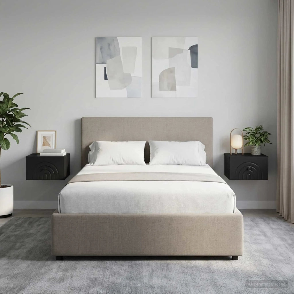 Mobiletto da notte a muro 2 pcs Nero 33 x 34,5 x 20 cm 898088