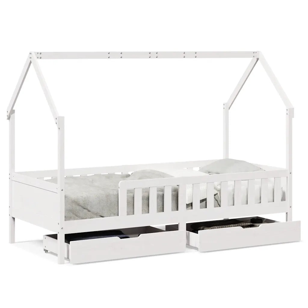 Giroletto Bambini con Cassetti-Struttura Letto Bambini 80x200 cm Legno Massello di Pino 462144