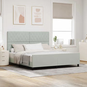 Letto a molle con testiera Grigio chiaro 180 x 200 cm Velluto 3344891