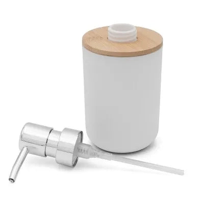 Dispenser sapone da appoggio bianco in abs e bambù Surf