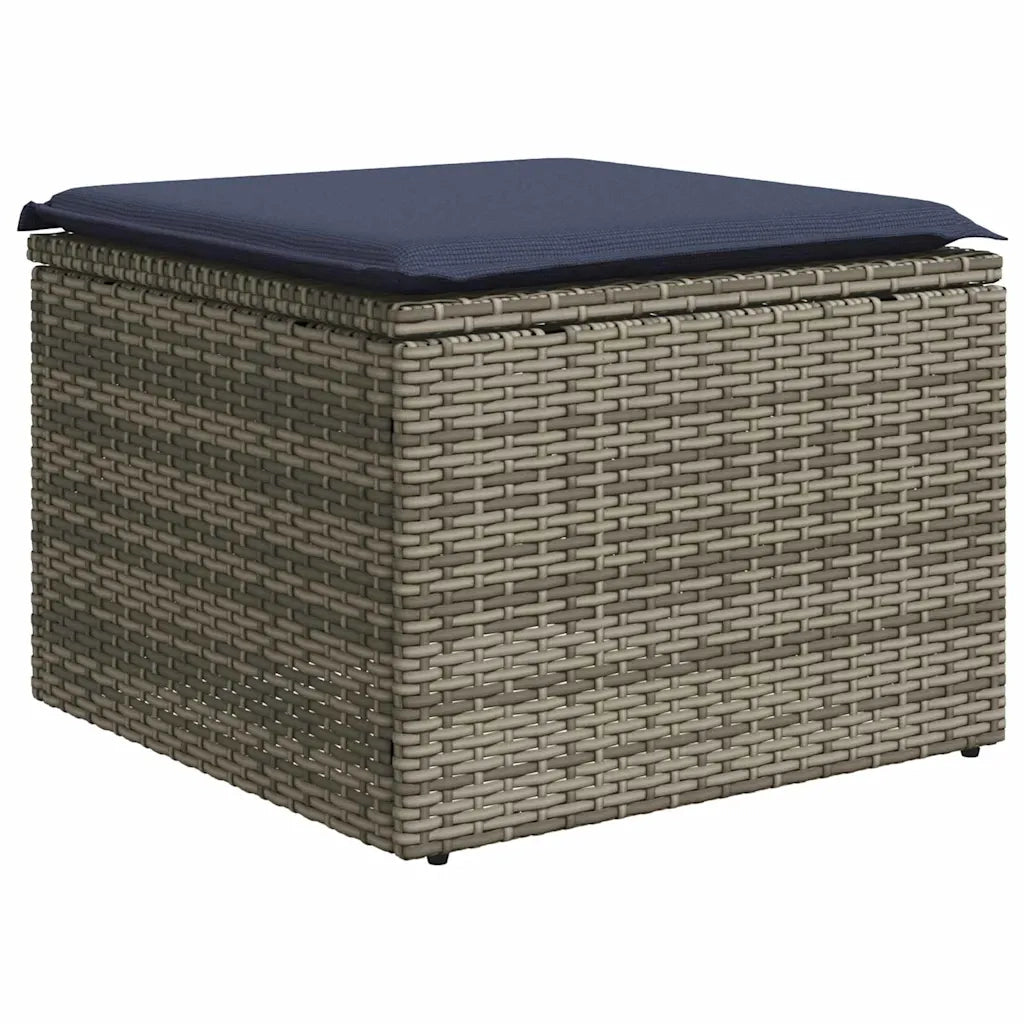 Set Divani da Giardino 4 pz | Set Salotto da Giardino con Cuscini Grigio in Polyrattan
